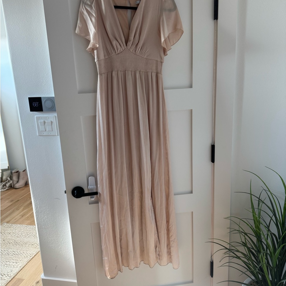 Elegant Cream Maxi Dress